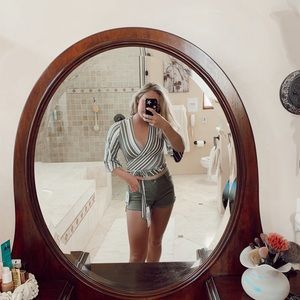 Celebrity Pink Army Green Denim Shorts
